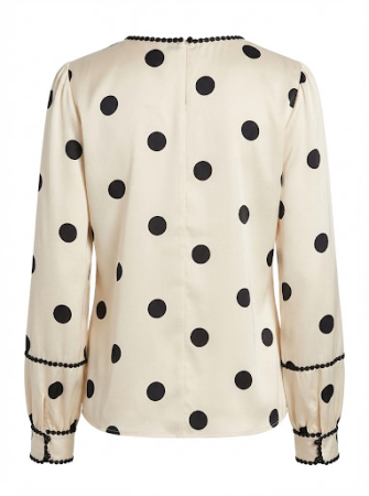 Bluză bej accesorizată cu dantelă [1]