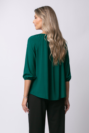 Bluză neagră tip ie cu imprimeu tradițional [2]