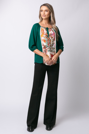 Bluză neagră tip ie cu imprimeu tradițional [4]