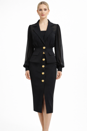 COSTUME DAMĂ - Rochie de ocazie midi din doua piese