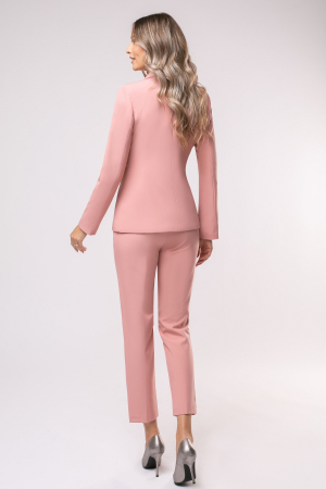 Costum Carla office roz pudră încheiat în nasture [2]