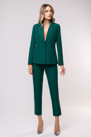 COSTUME DAMĂ - Costum Carla office verde încheiat în nasture