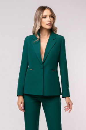 Costum Carla office verde încheiat în nasture [3]