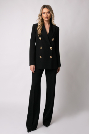 TOATE PRODUSELE - Costum elegant negru cu două rânduri de nasturi tip accesoriu