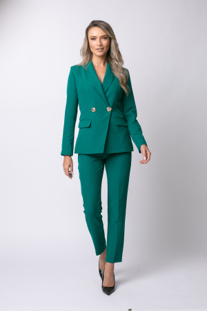 Costum elegant verde cu nasturi aurii [1]
