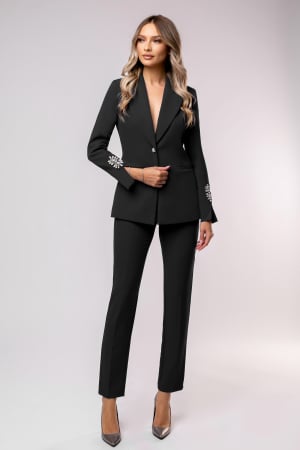 COSTUME DAMĂ - Costum From elegant negru cu mâneci accesorizate