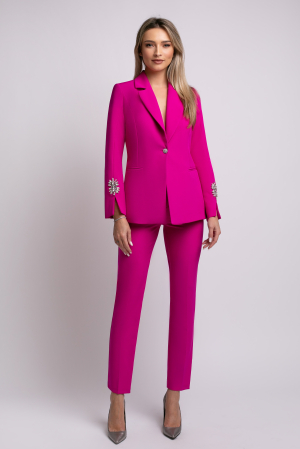 COSTUME DAMĂ - Costum From elegant fucsia cu mâneci accesorizate