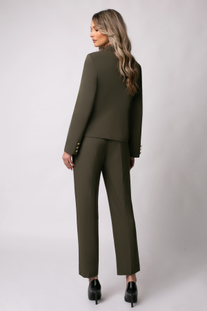 Costum office mărime mare kaki cu doua rânduri de nasturi [2]