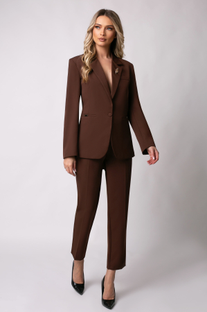 TOATE PRODUSELE - Costum office maro mărime mare accesorizat cu broșă pe rever