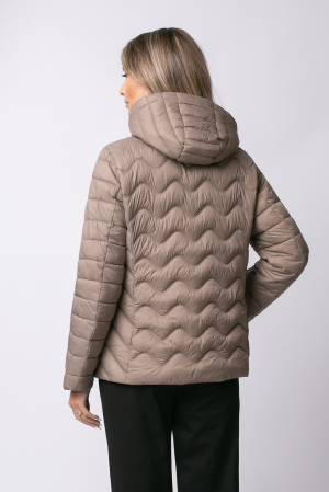 Geacă bej matlasată cu doua fețe și glugă detașabilă [8]