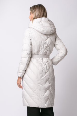 Geacă Eli albă toamna-iarnă, matlasată cu glugă [2]