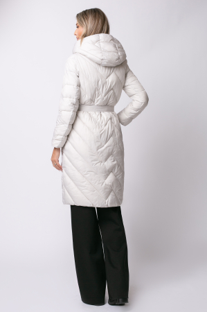 Geacă Eli albă toamna-iarnă, matlasată cu glugă [5]