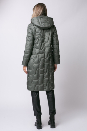 Geacă gri petrol toamna-iarnă, matlasată cu glugă detașabilă [5]