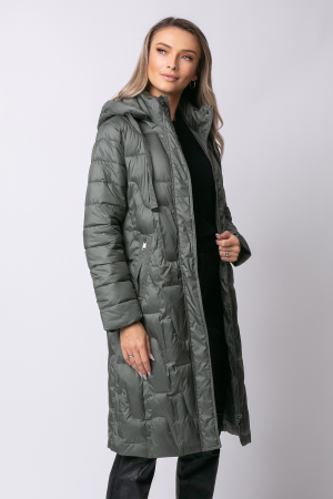 Geacă gri petrol toamna-iarnă, matlasată cu glugă detașabilă [3]