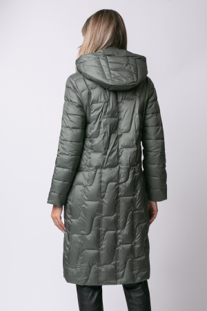 Geacă gri petrol toamna-iarnă, matlasată cu glugă detașabilă [2]