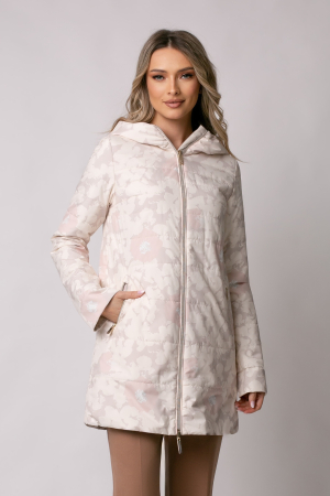 COLECȚIE NOUĂ - Geaca Madzerini Olga bej de primavară-toamnă cu doua fețe