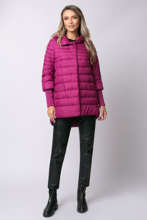 Geaca Mara magenta din fâș matlasată cu glugă [3]