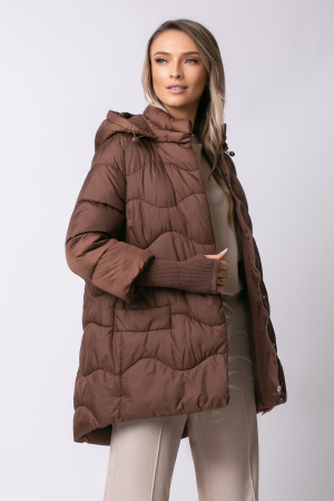 Geaca Mara maro din fâș matlasată cu glugă [2]