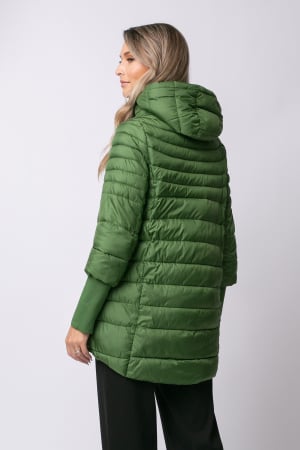 Geaca Mara verde din fâș matlasată cu glugă [2]