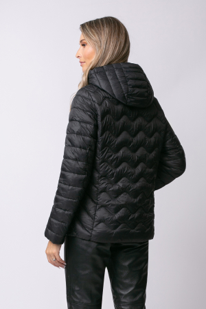 Geacă neagră matlasată cu doua fețe și glugă detașabilă [5]