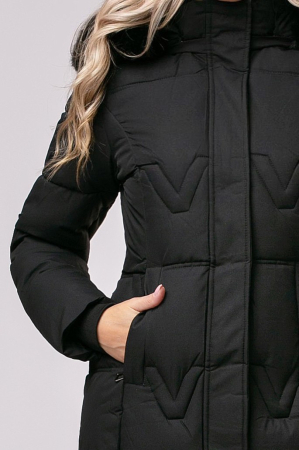 Geaca Nona negră din fâș cu glugă [7]