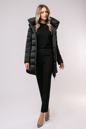 Geaca Nona negră din fâș cu glugă [1]