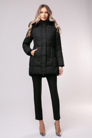 Geaca Nona negră din fâș cu glugă [3]