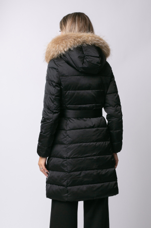 Geacă Rafaela MADZERINI neagră de iarnă, impermeabilă cu blană naturală [3]