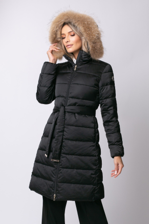 Geacă Rafaela MADZERINI neagră de iarnă, impermeabilă cu blană naturală [5]