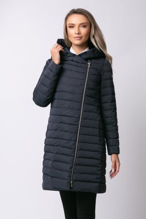Geacă Roksi Madzerini bleumarin cu glugă și fermoar oblic [3]