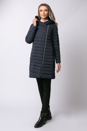 Geacă Roksi Madzerini bleumarin cu glugă și fermoar oblic [1]