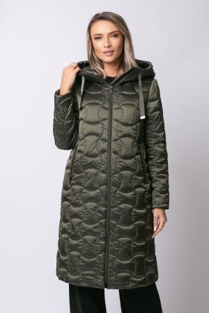 PALTOANE, GECI ȘI VESTE - Geacă Trisy  MADZERINI lungă verde matlasată