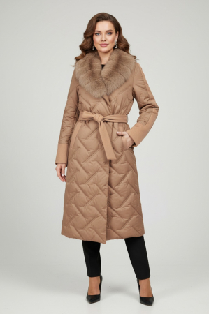 Geacă Viada bej accesorizată cu guler din blană naturală detașabil [4]