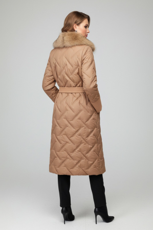 Geacă Viada bej accesorizată cu guler din blană naturală detașabil [3]
