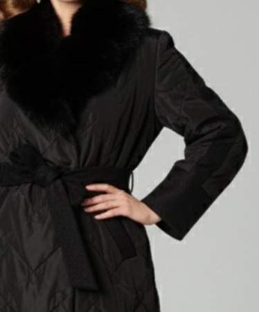 Geacă Viada neagră accesorizată cu guler din blană naturală detașabilă [4]