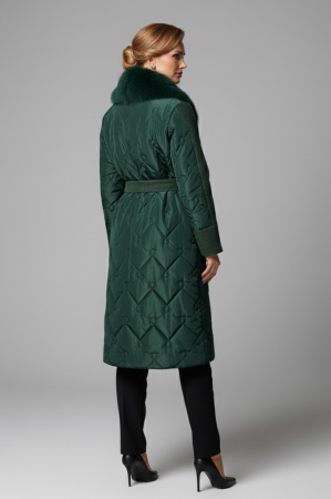 Geacă Viada verde accesorizată cu guler din blană naturală detașabil [4]