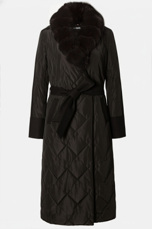 Geacă Viada neagră accesorizată cu guler din blană naturală detașabilă [1]