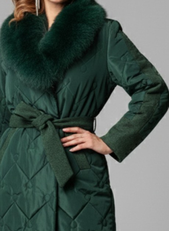 Geacă Viada verde accesorizată cu guler din blană naturală detașabil [3]