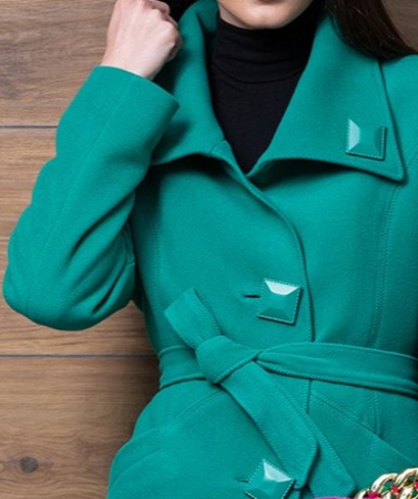 Haină Moni verde mentă din lână încheiată în nasturi [2]