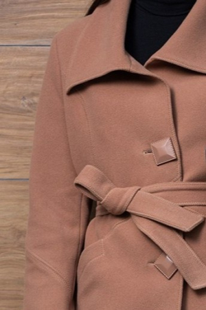 Haină Moni camel din lână încheiată în nasturi [2]