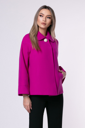 Haină Rosi fucsia din lână cu mâneci largi [3]