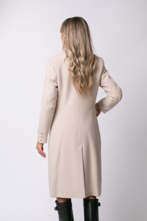Palton Alis bej din lână cu rever [5]