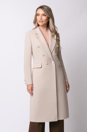 Palton Alis bej din lână cu rever [2]