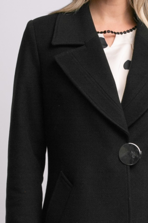 Palton Carmina din lână negru cu rever [5]