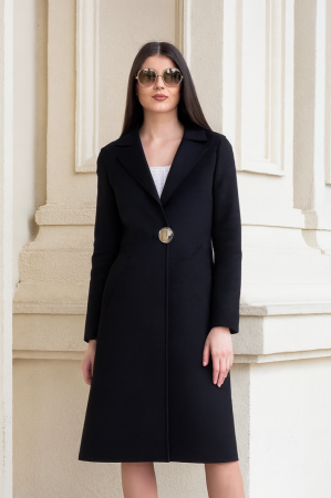 TOATE PRODUSELE - Palton Carmina din lână negru cu rever