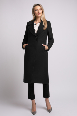 Palton Carmina din lână negru cu rever [7]