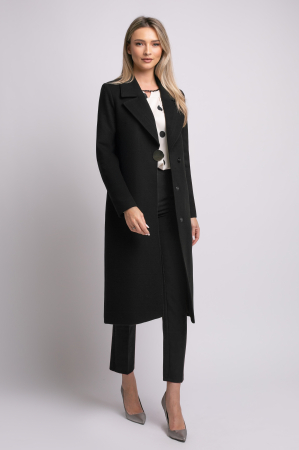 Palton Carmina din lână negru cu rever [1]