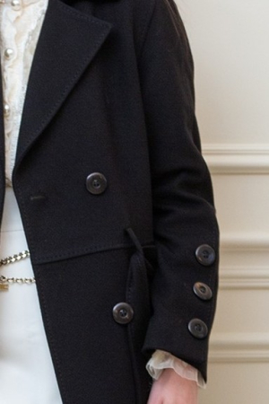 Palton Luana negru lung din lână [2]