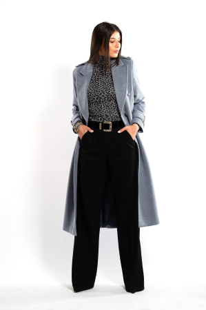 Palton SENTIERRI bleu din lână cu epoleți [2]