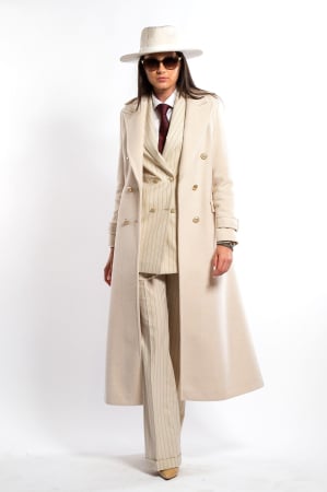 Palton SENTIERRI bej din lână cu epoleți [4]